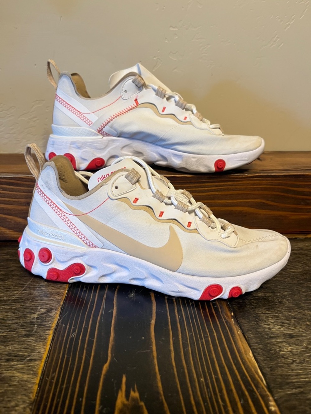 Nike React Element 55 White: Desert Ore